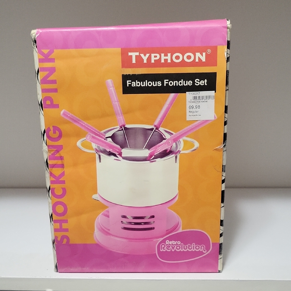2005 Typhoon Fabulous Fondue Set In Box Shocking Pink